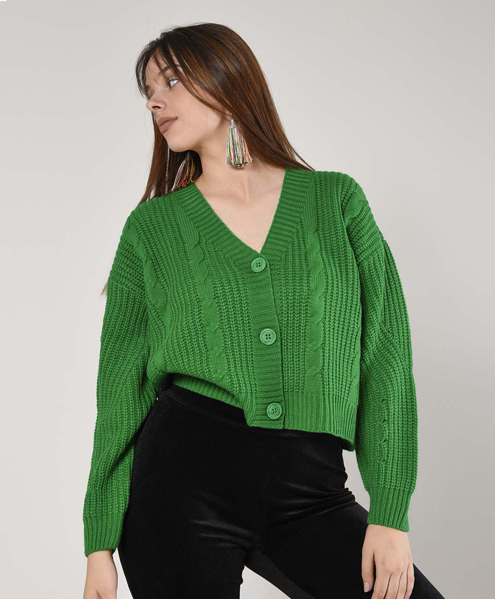 Sweater mujer crop botones Sweater mujer crop botones