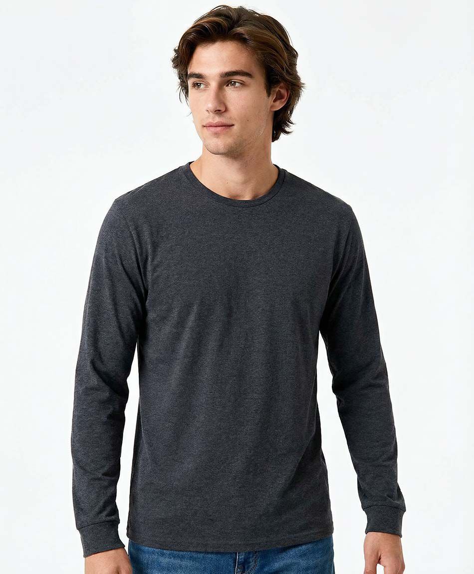 Polera hombre lisa manga larga