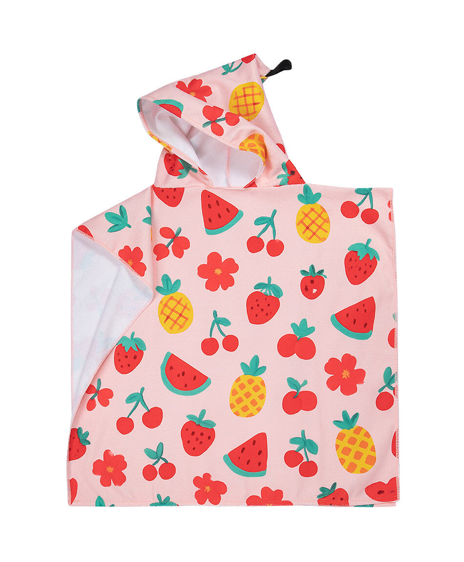 Poncho de ba&ntilde;o beb&eacute; frutas