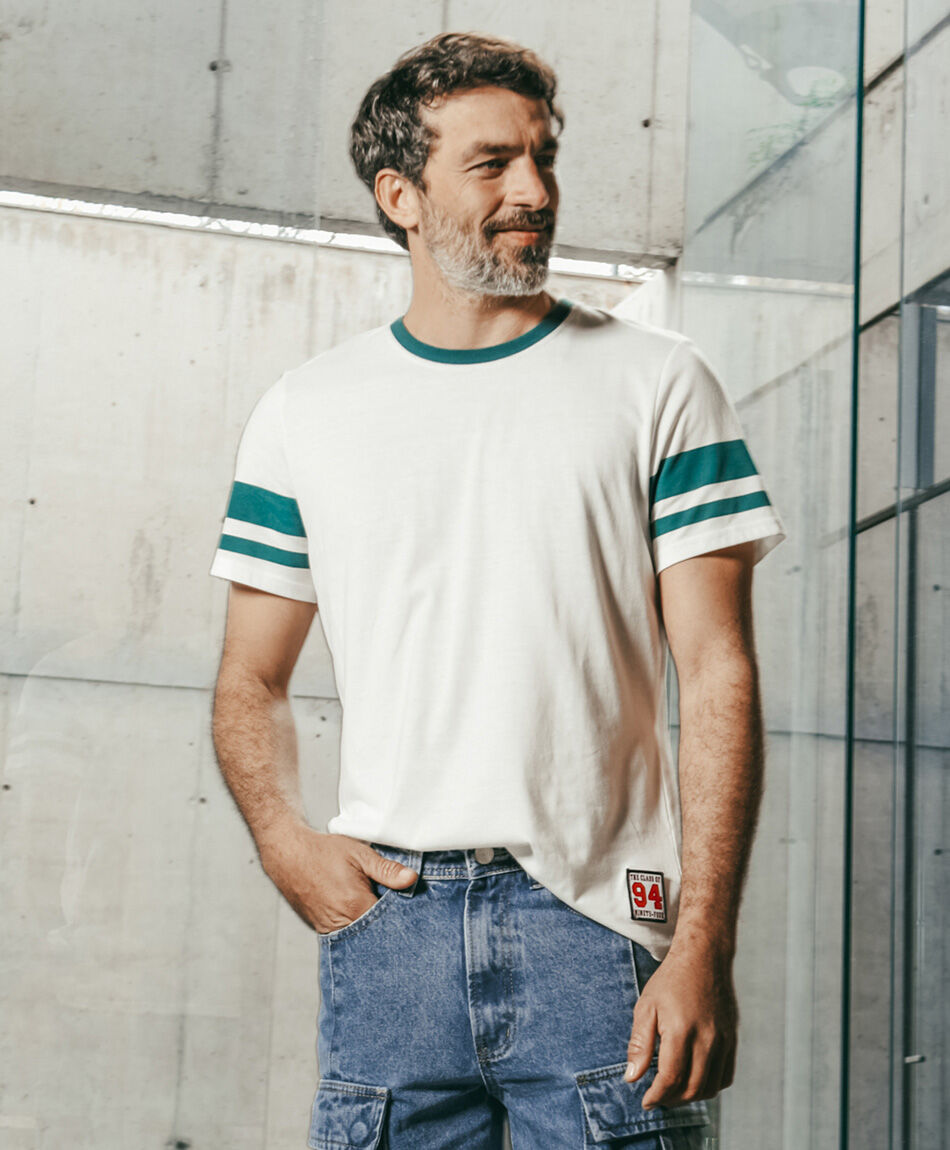 Polera hombre l&iacute;neas mangas