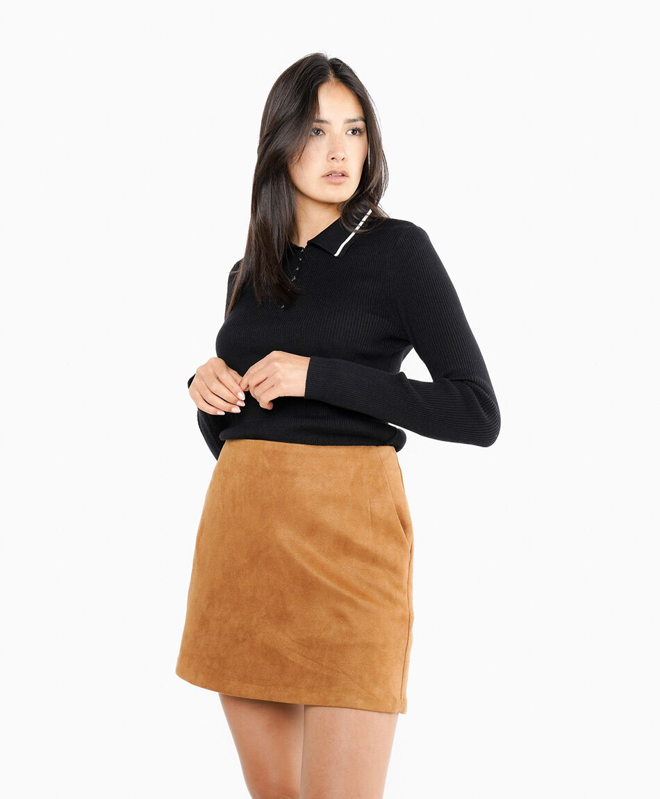 Mini falda mujer suede lisa