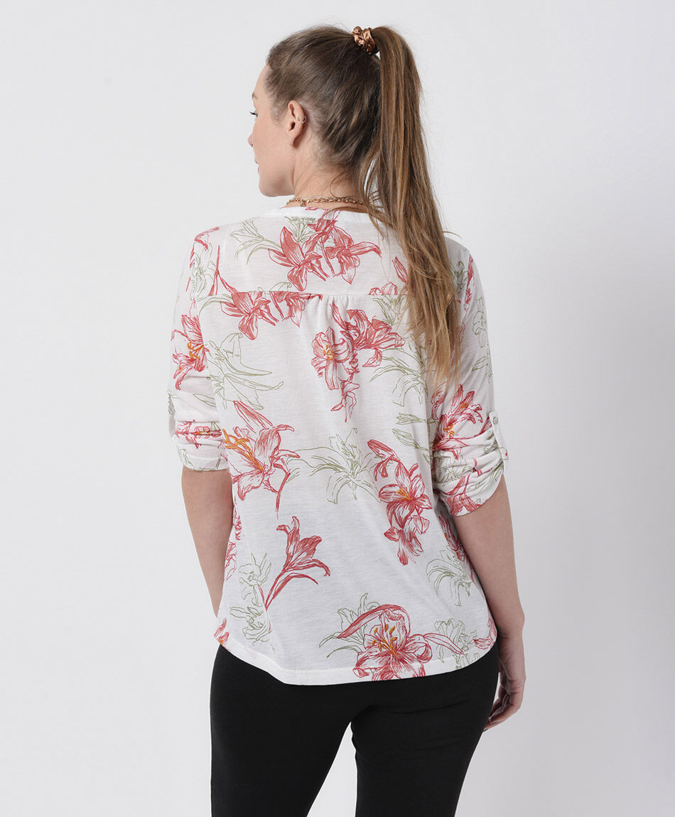 Polera mujer floreada