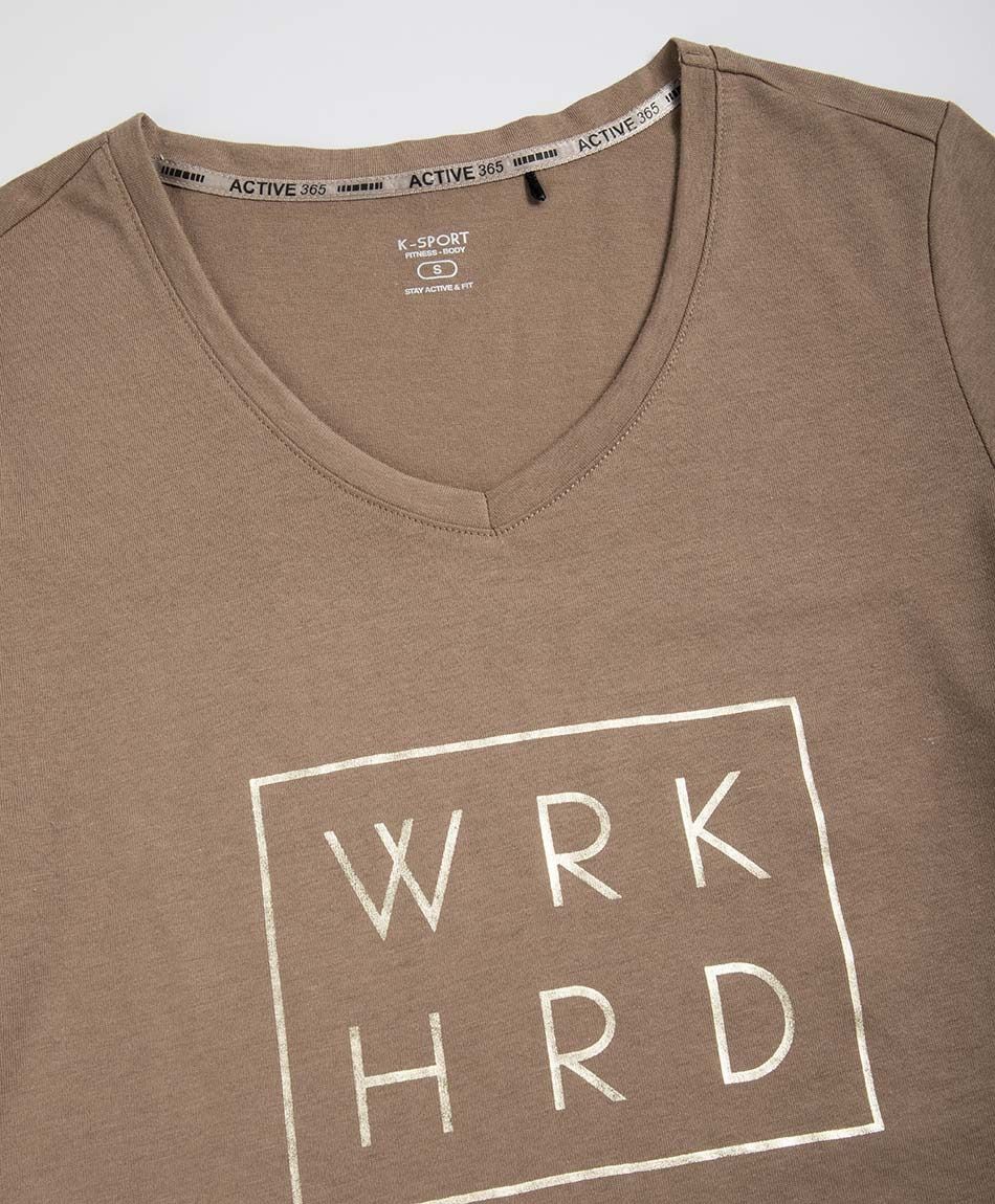 Polera deportiva mujer work hard