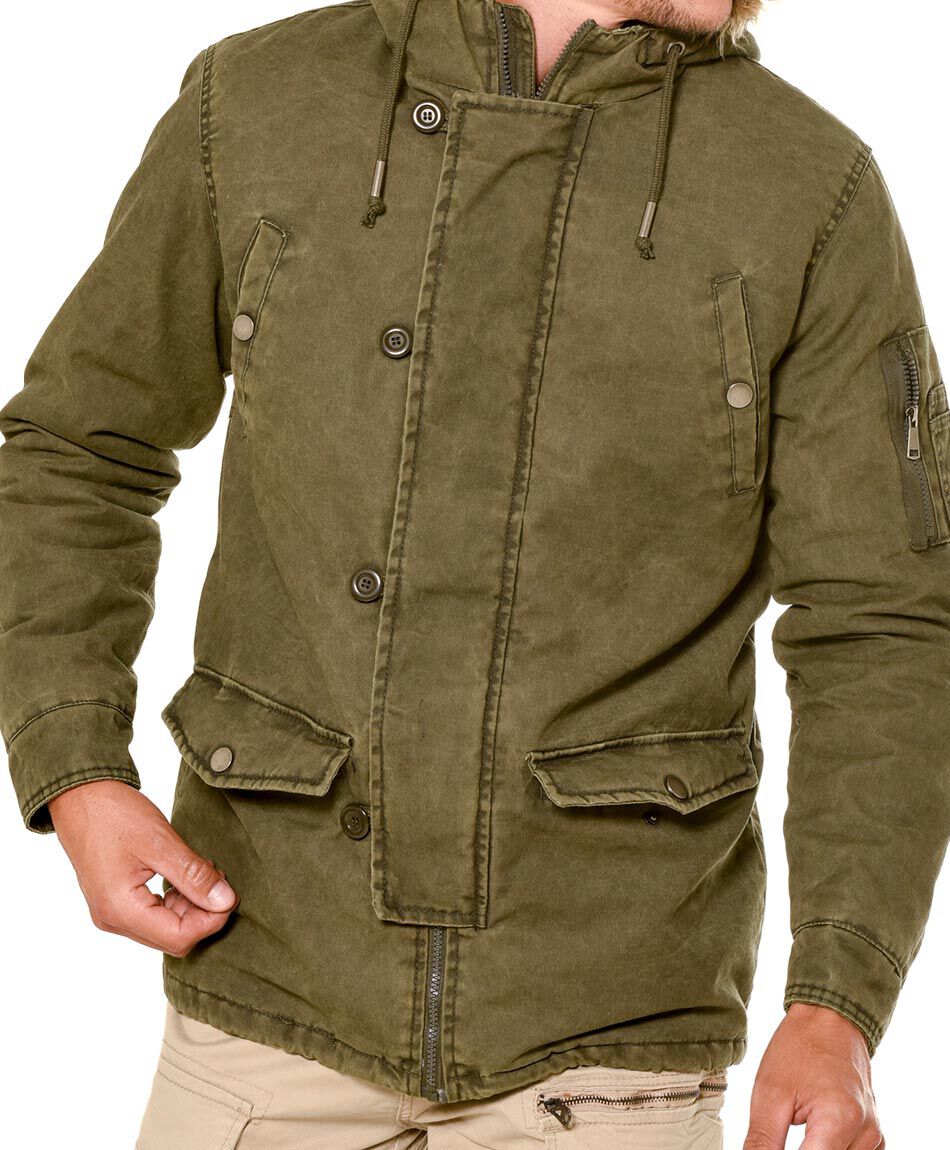 Chaqueta canvas piel