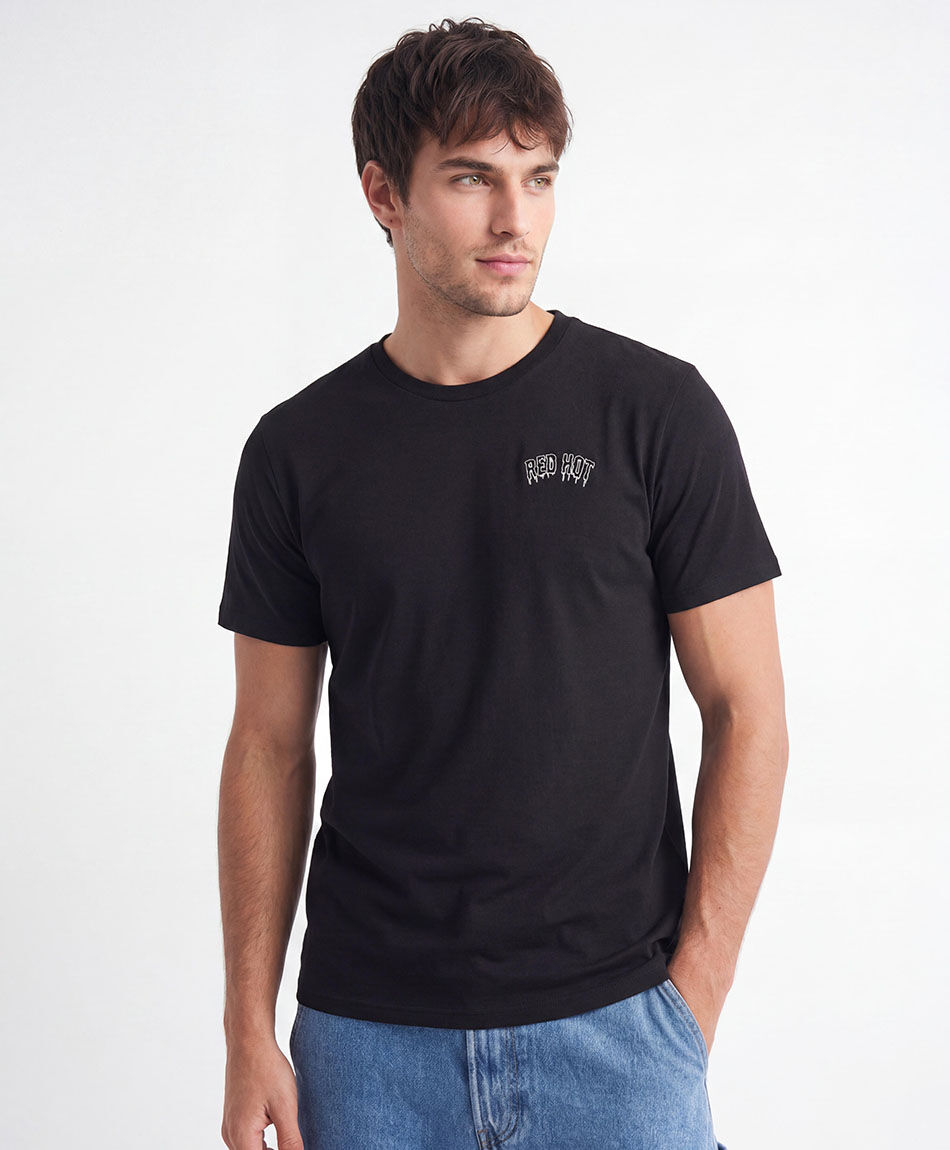 Polera hombre estampado zapato red hot