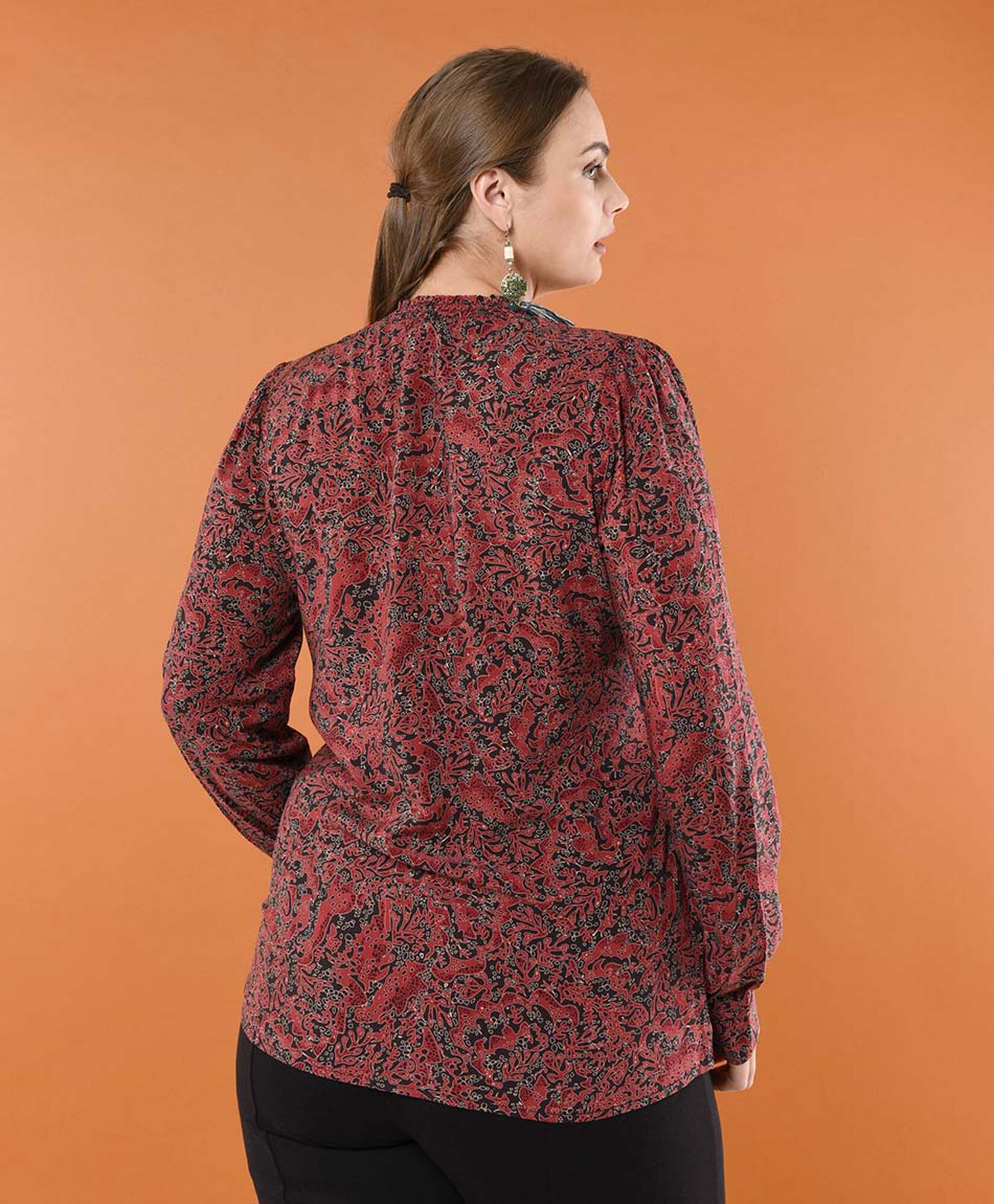 Blusa mujer cuello elasticado Blusa mujer cuello elasticado