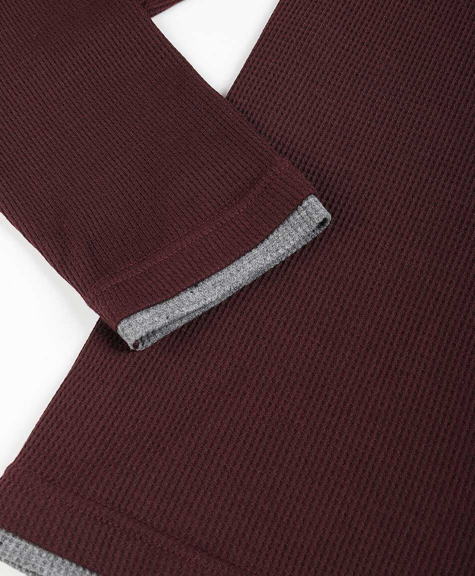 Polera hombre cuello redondo dark red