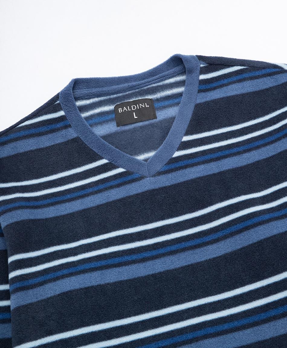 Pijama hombre polar l&iacute;neas navy