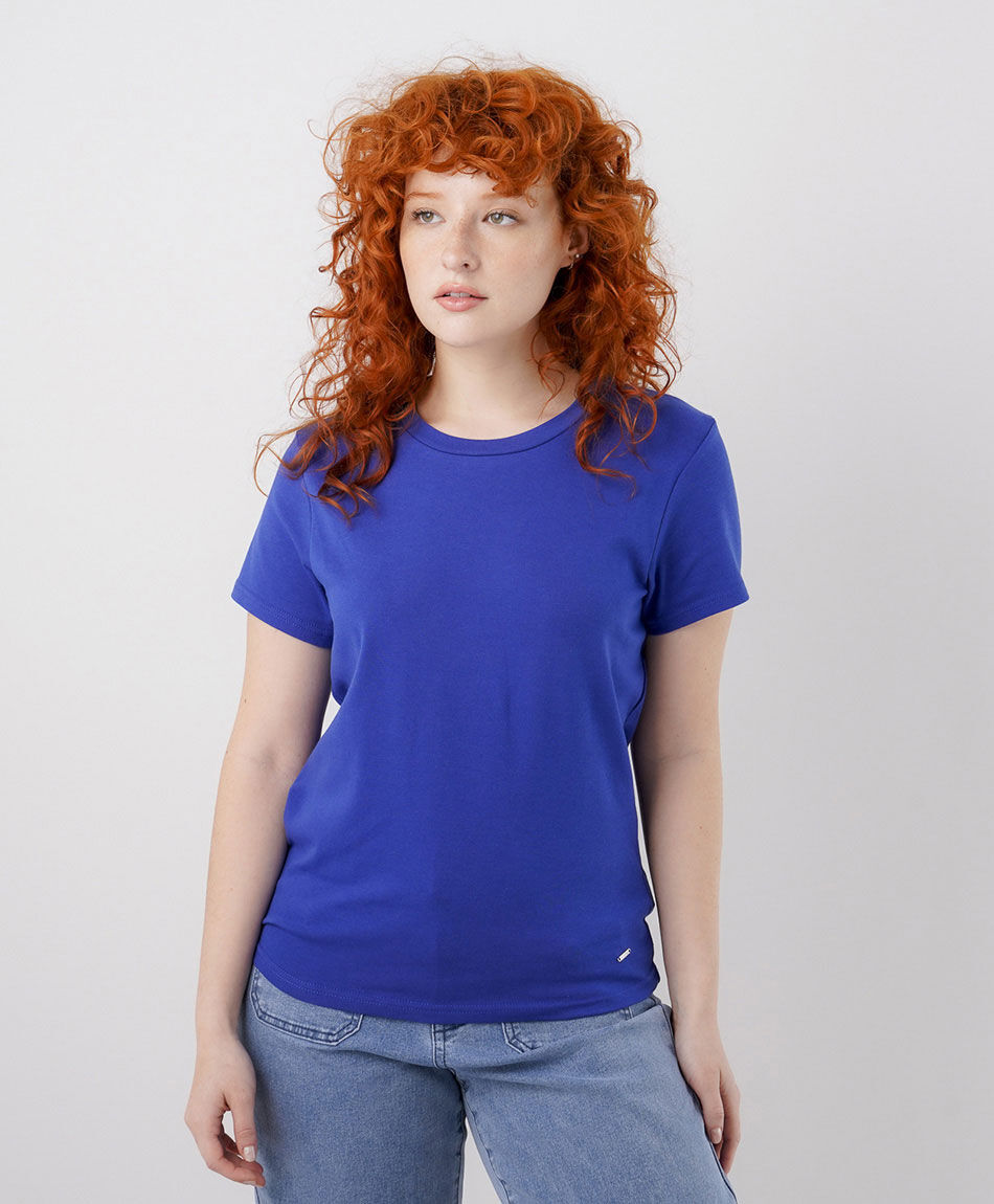 Polera mujer cl&aacute;sica azul
