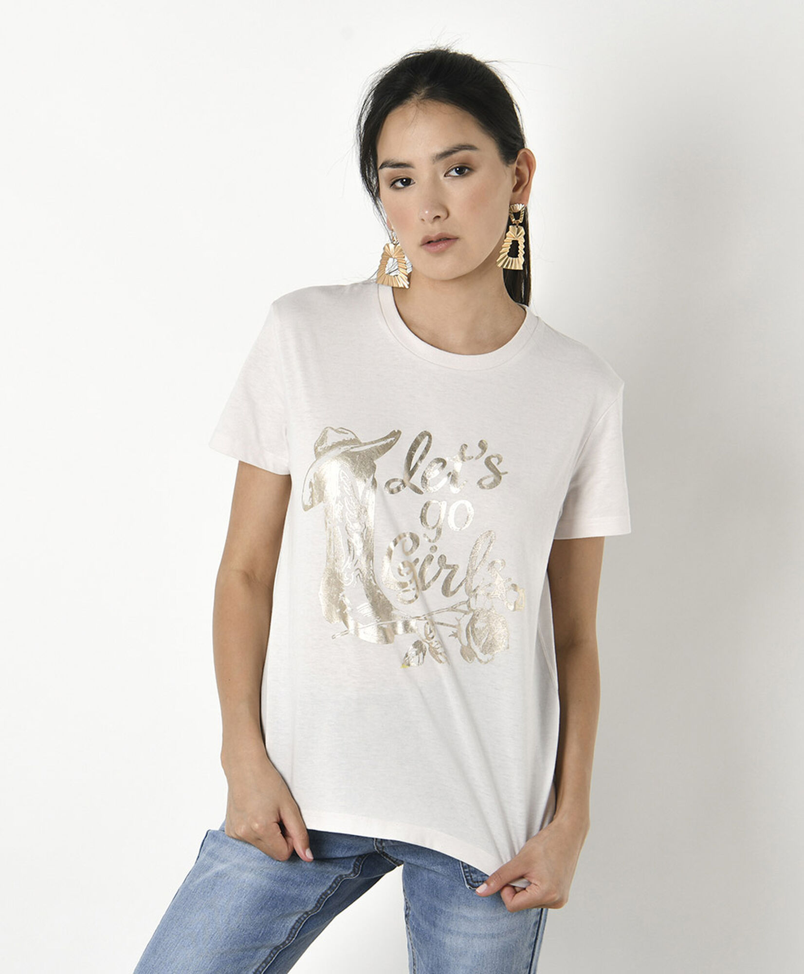Polera mujer estampado vaquero Polera mujer estampado vaquero