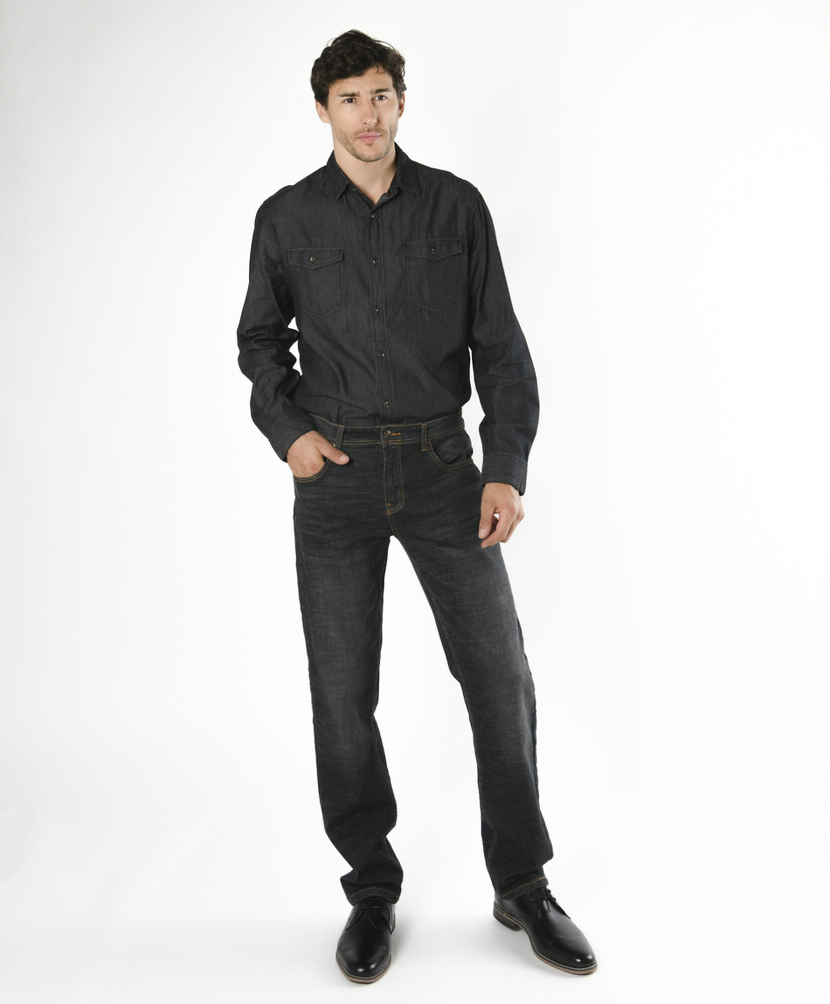 Camisa hombre denim negra Camisa hombre denim negra