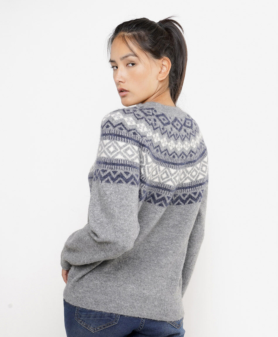 Sweater mujer n&oacute;rdico gris