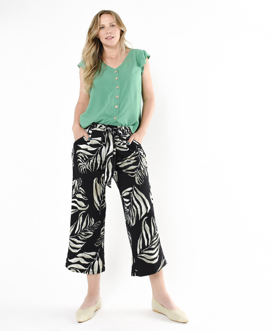 Pantalón mujer hojas