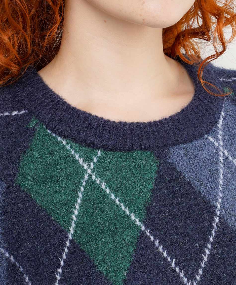 Sweater mujer rombos bicolor