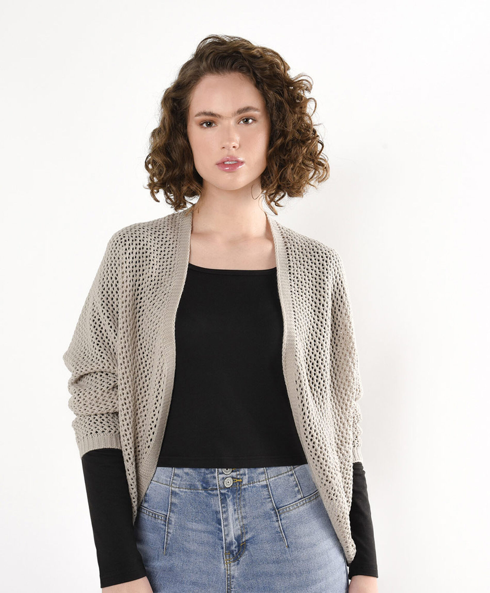 Cardigan mujer calado media manga Cardigan mujer calado media manga