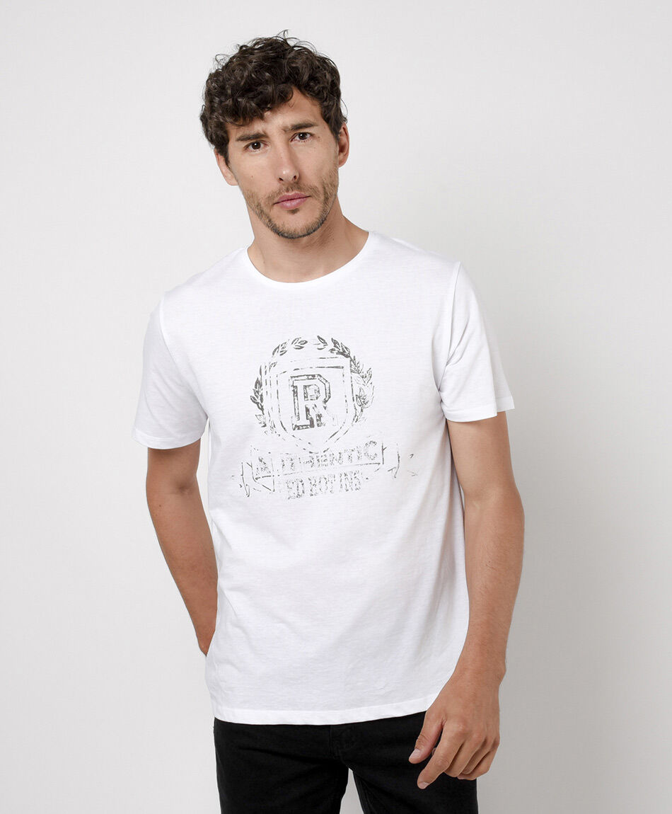 Polera hombre estampado desgastado