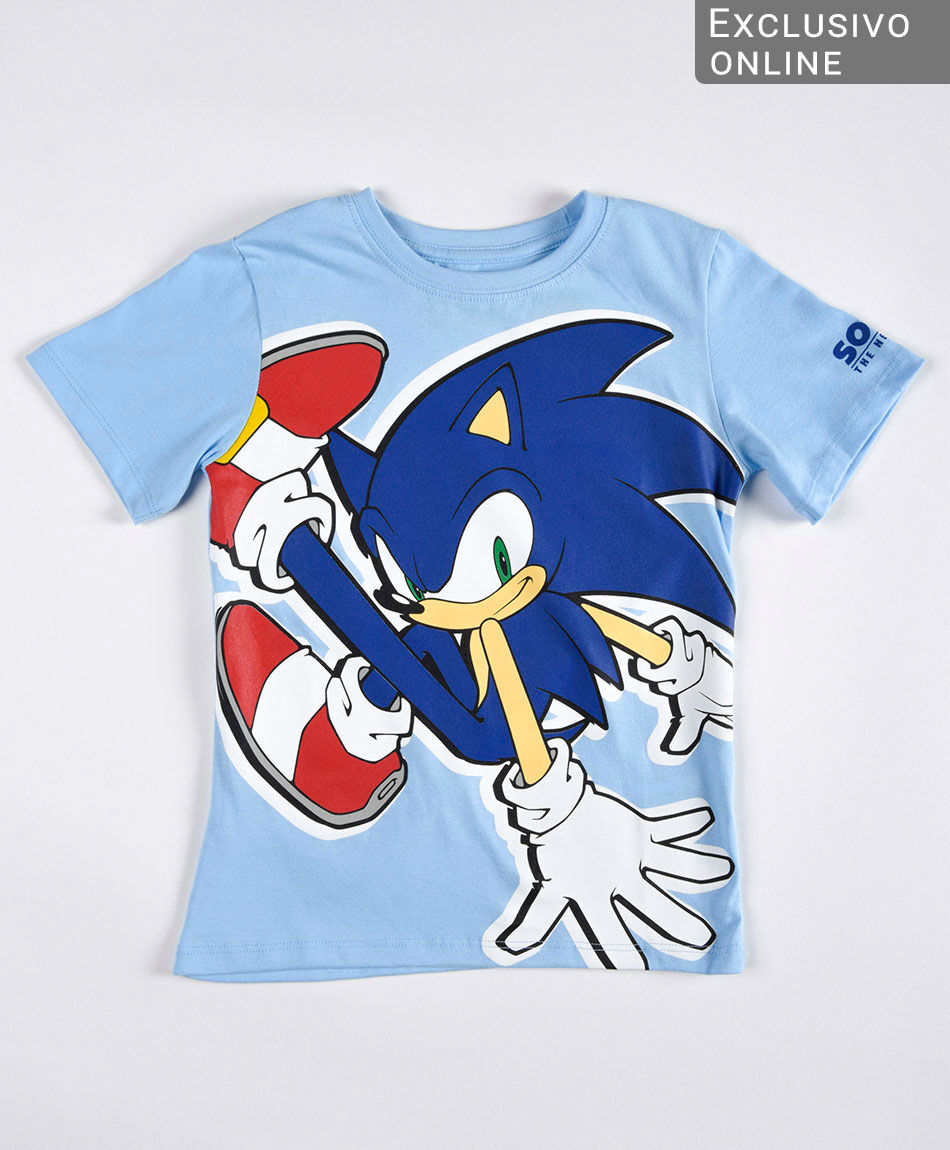 Polera niño sonic celeste