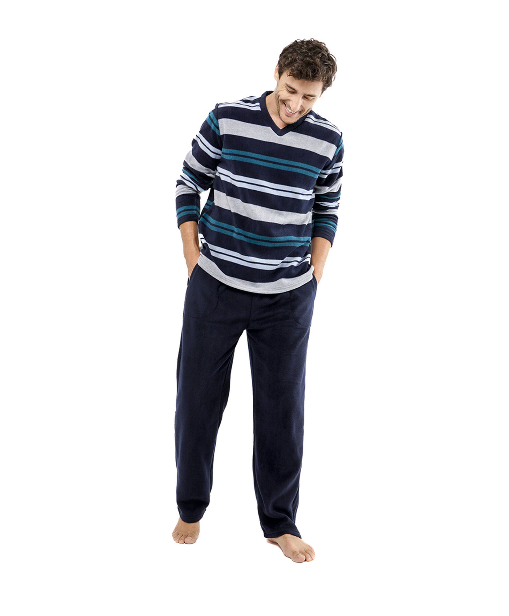 Pijama hombre polar rayas colores Pijama hombre polar rayas colores