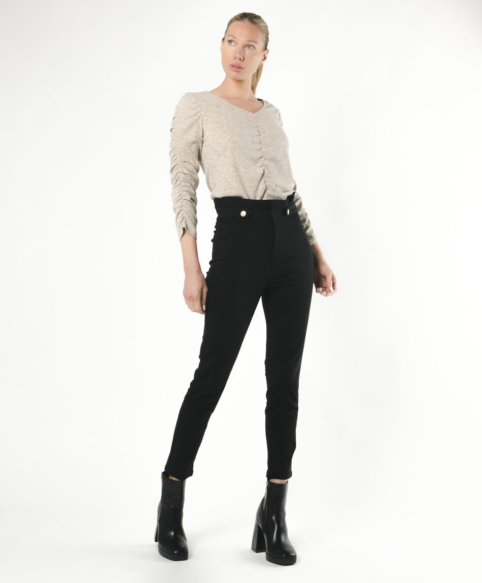 Pantalón mujer botones frontales
