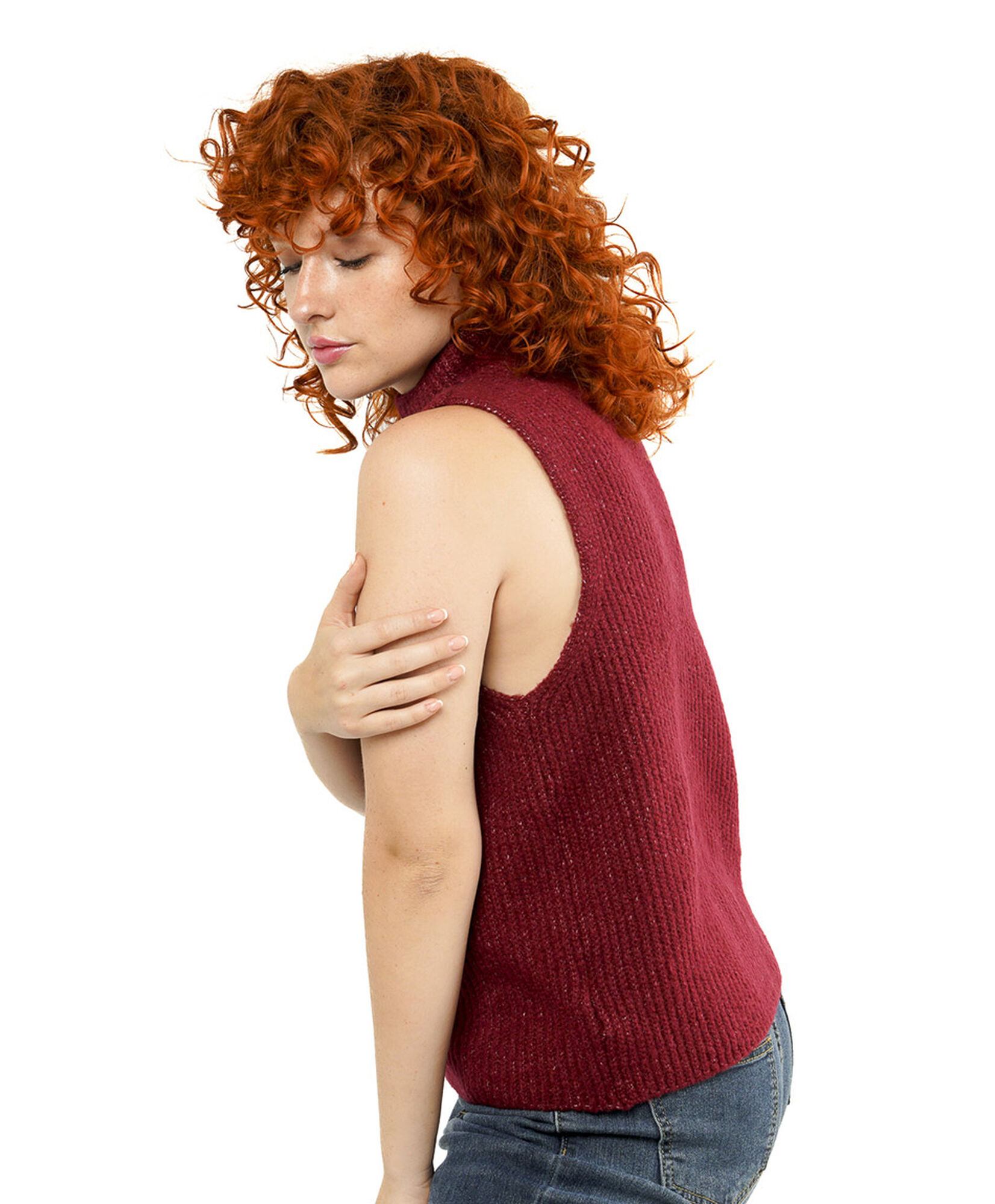 Sweater mujer acanalado sin mangas Sweater mujer acanalado sin mangas