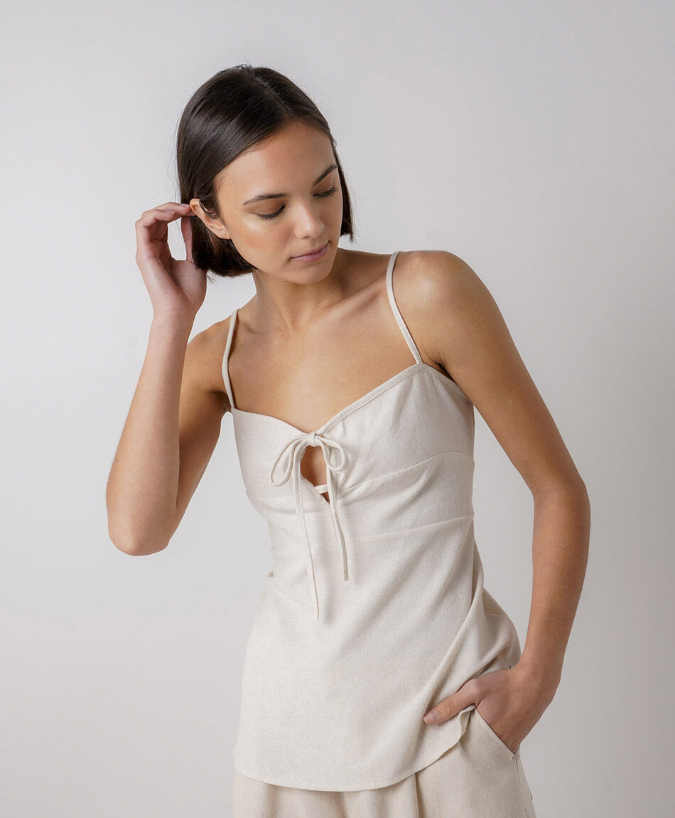 Blusa mujer lazo frontal