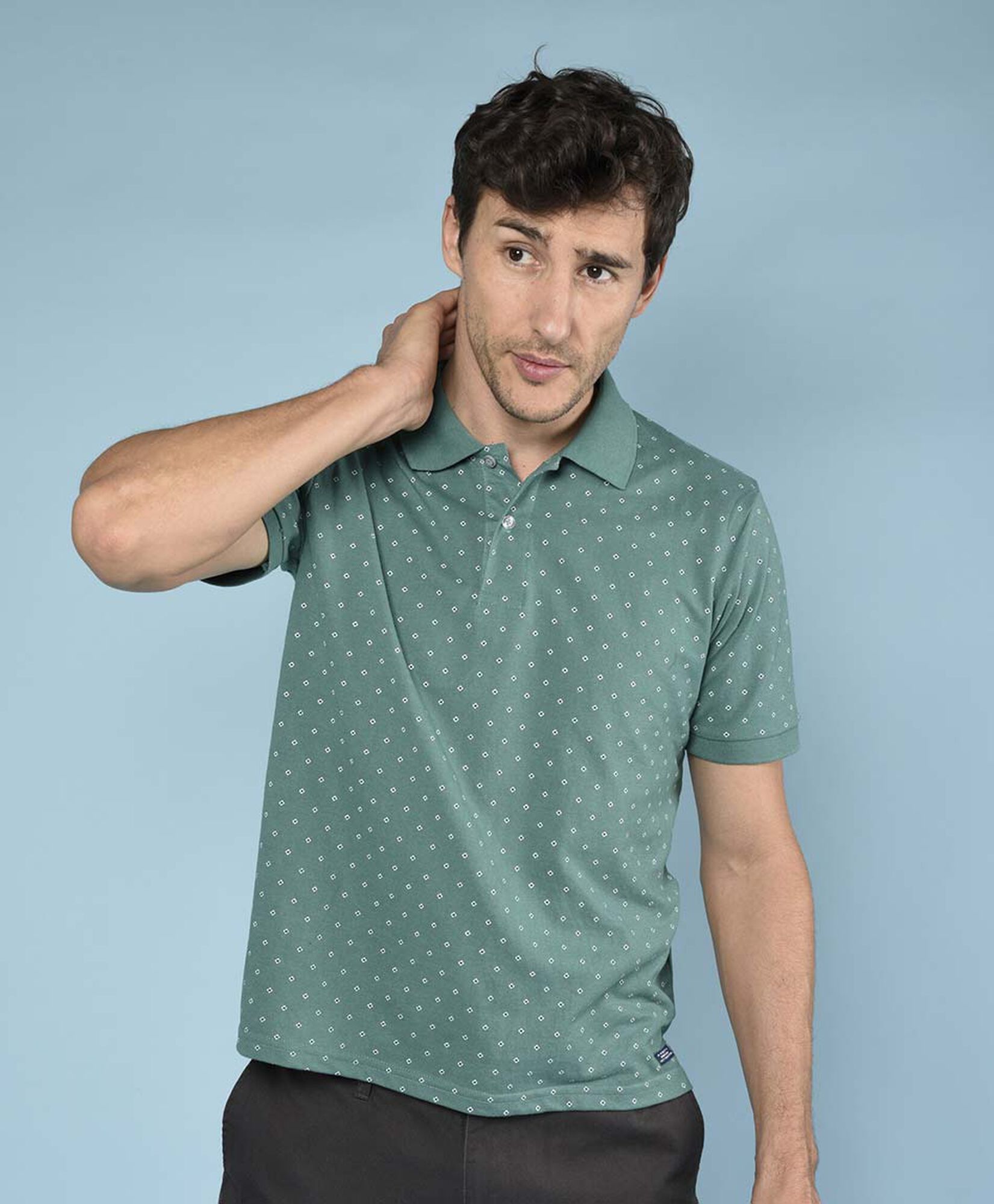 Polera cuello polo estampada Polera cuello polo estampada