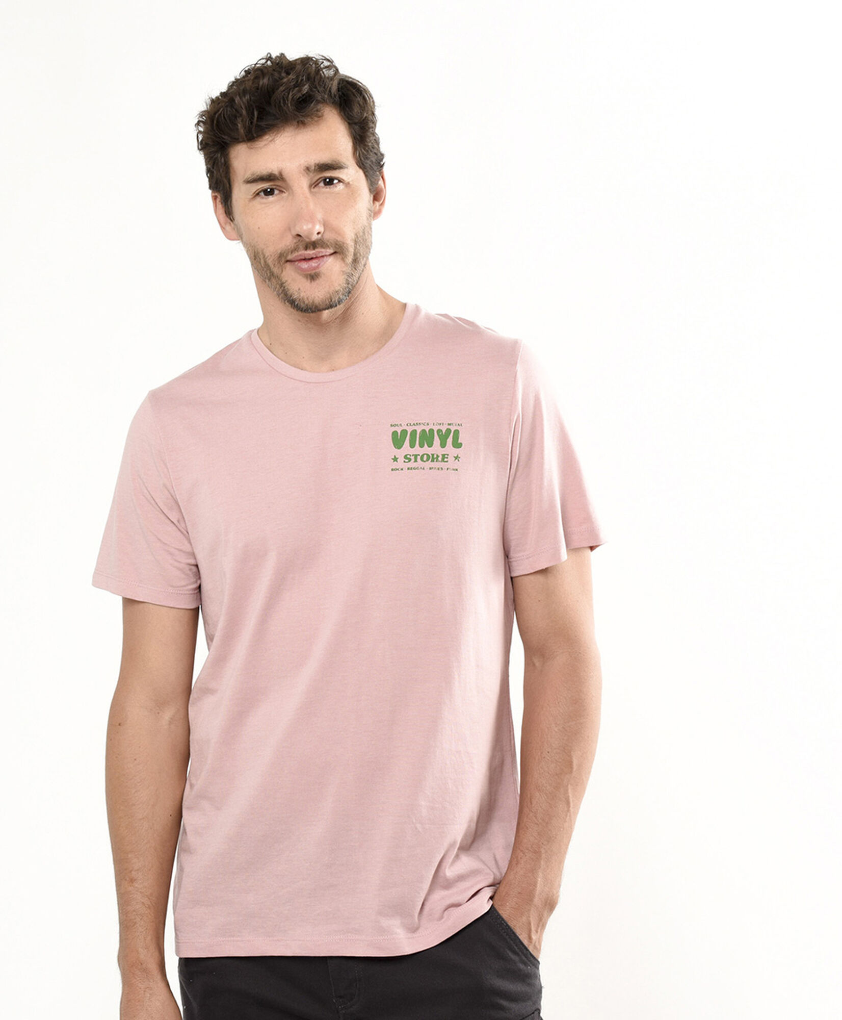 Polera hombre doble estampado vinyl Polera hombre doble estampado vinyl