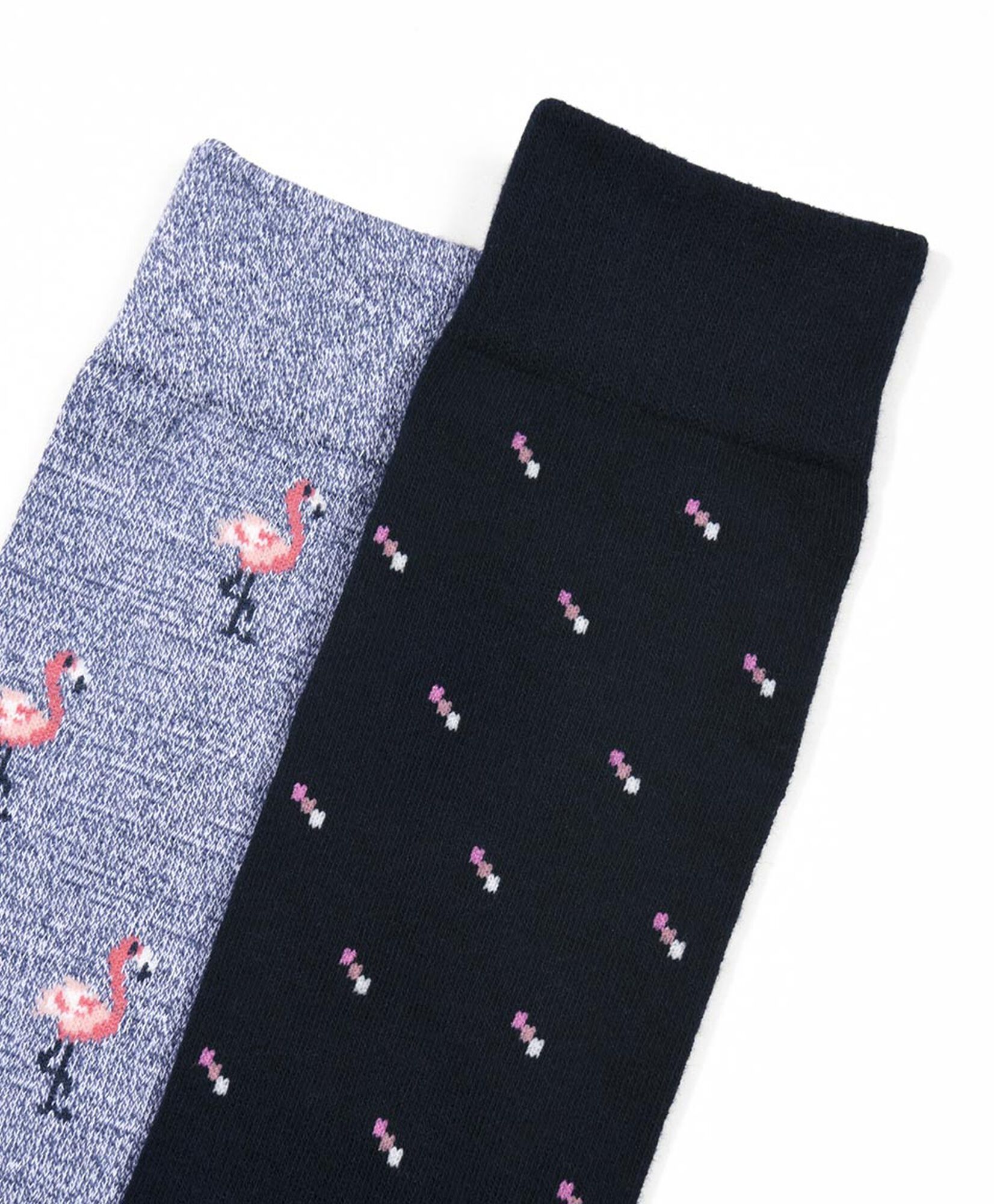 Pack 2 calcetines hombre flamenco y puntos Pack 2 calcetines hombre flamenco y puntos