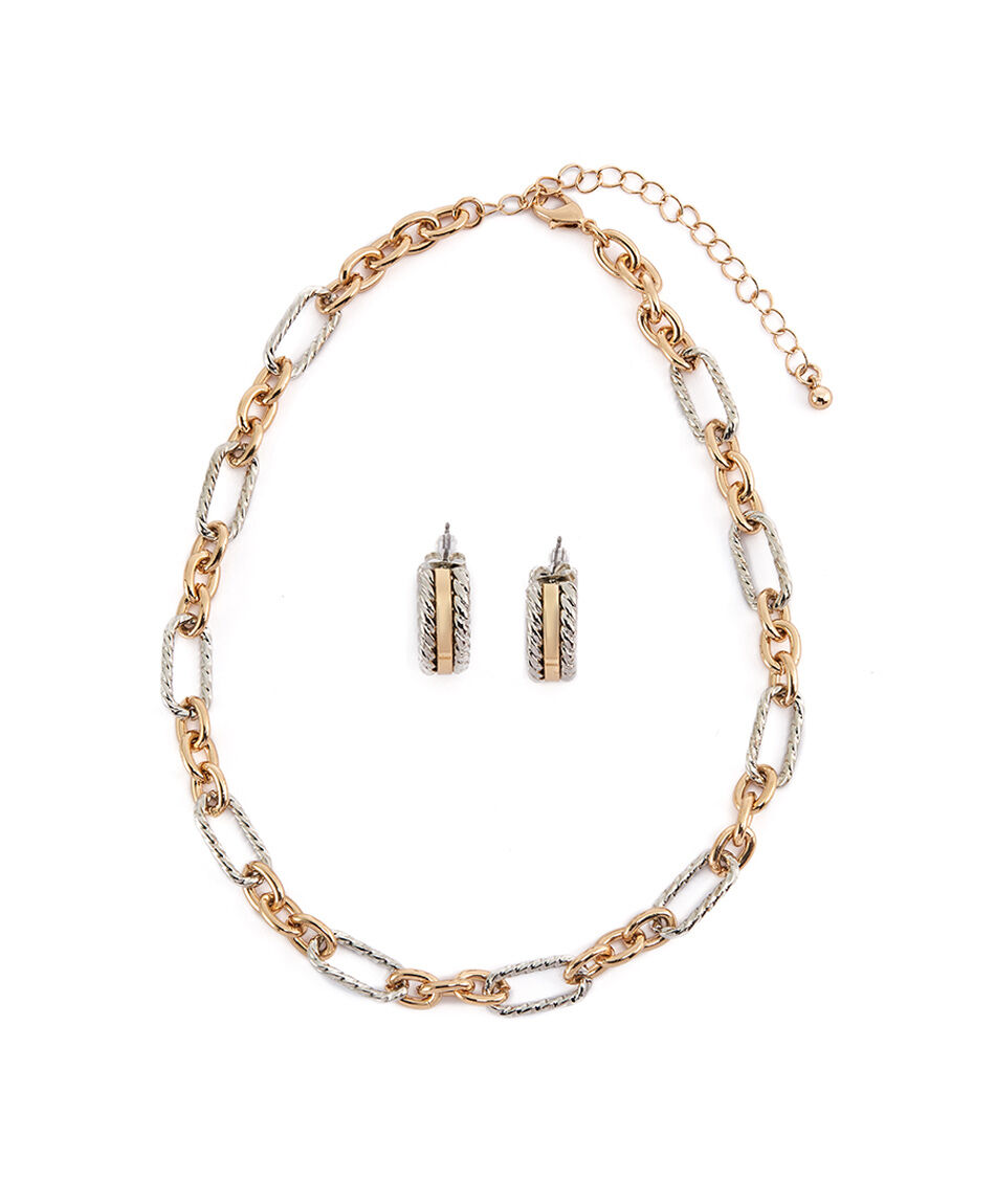 Set collar mujer dorado