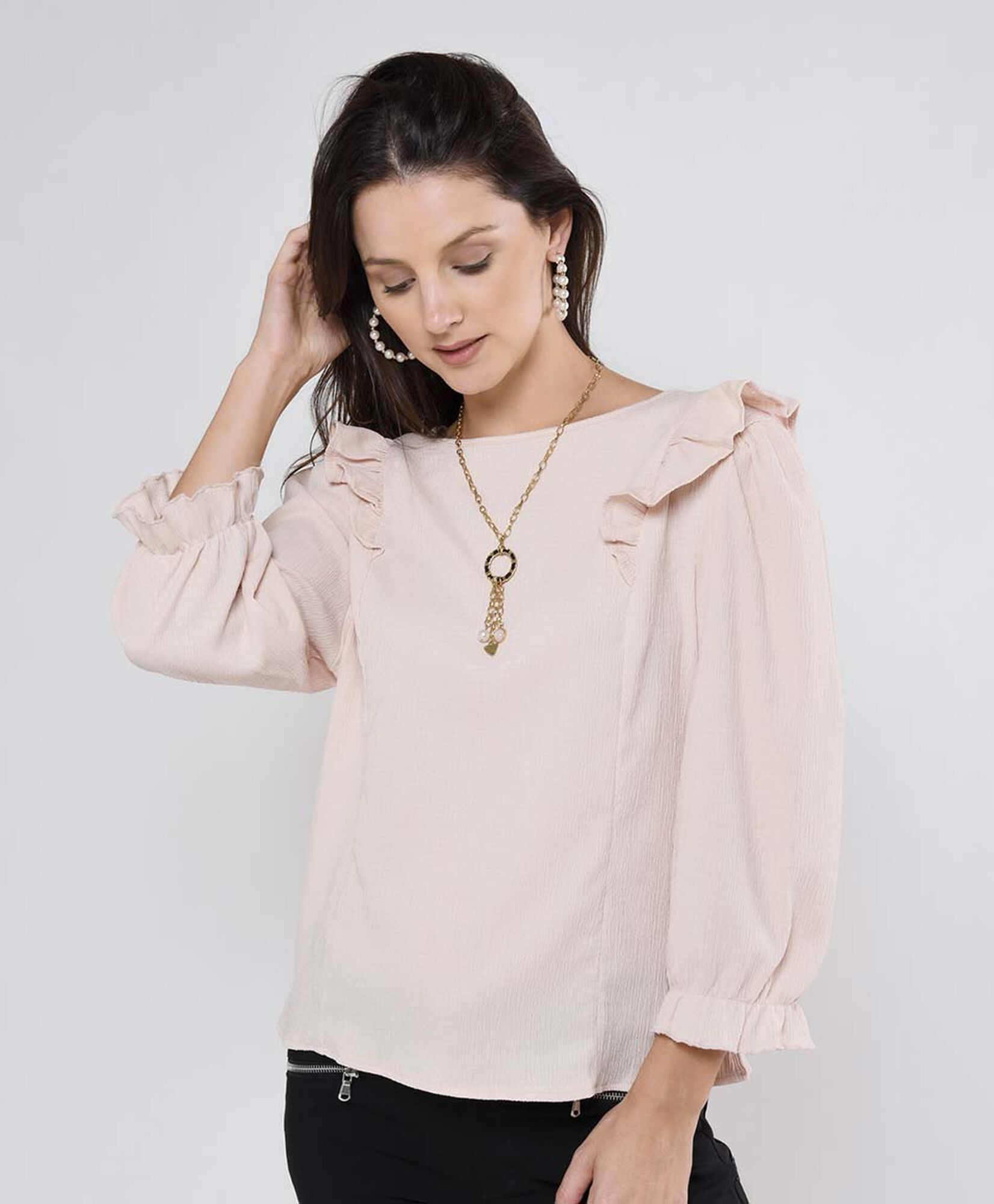 Polera mujer vuelos oversize Polera mujer vuelos oversize