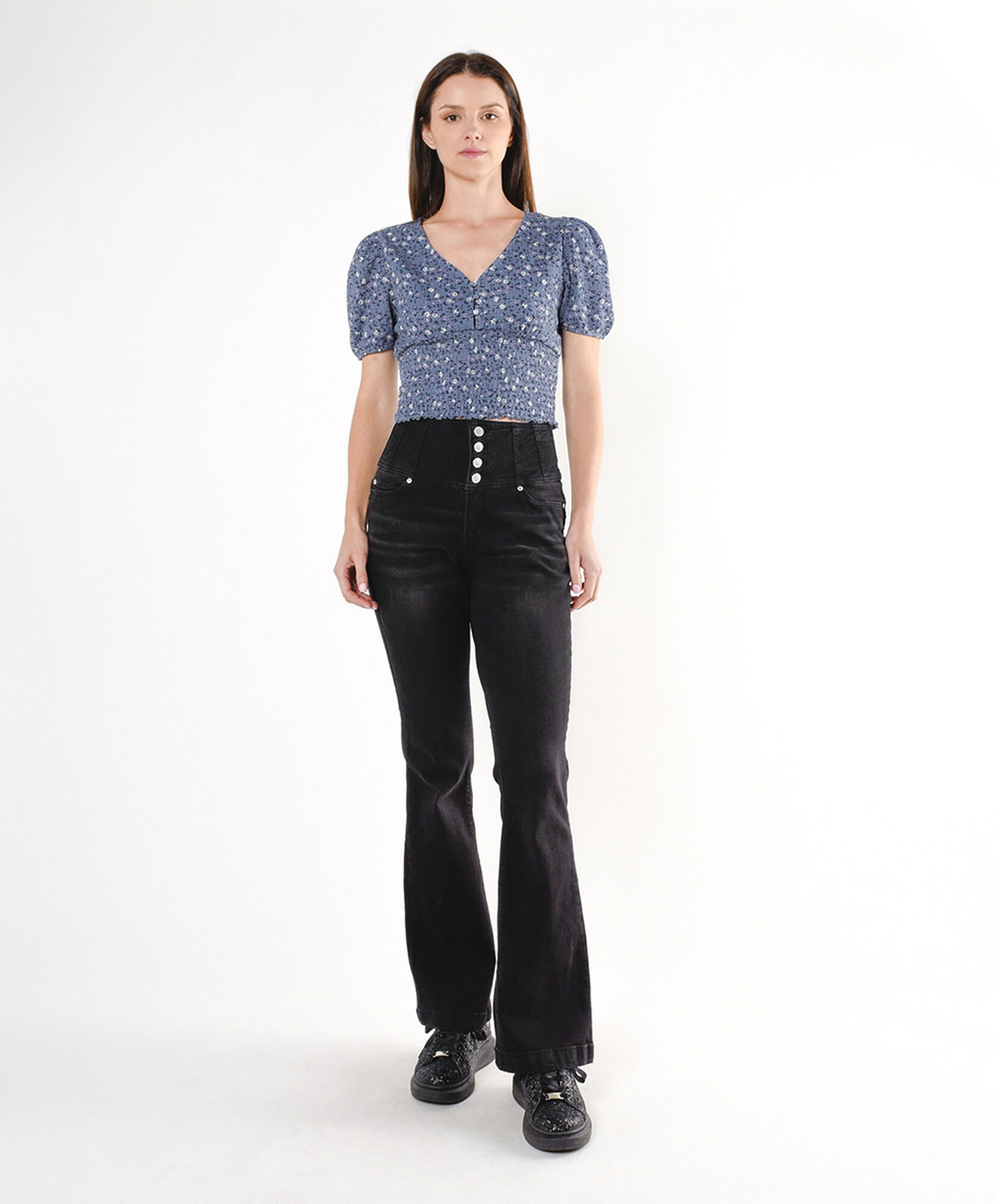 Jeans mujer botones flare Jeans mujer botones flare