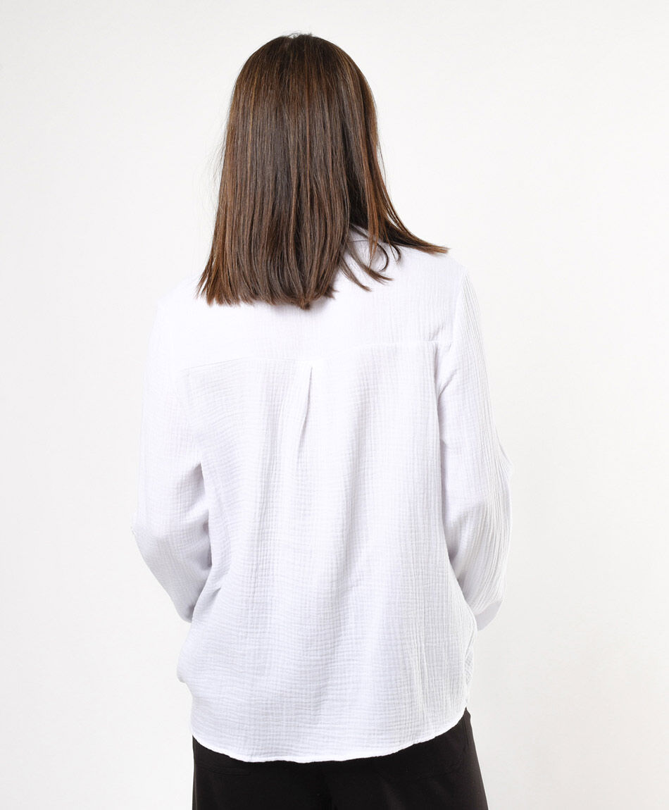 Blusa mujer texturizada blanca