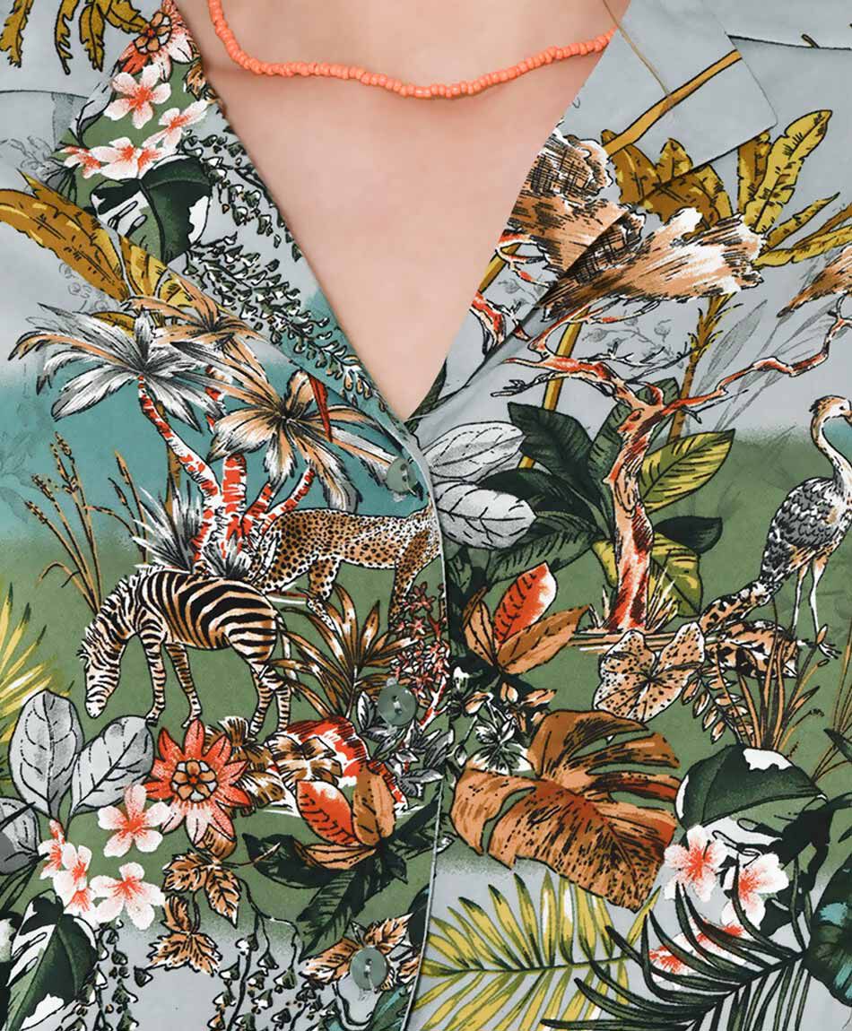 Blusa estampada tropical