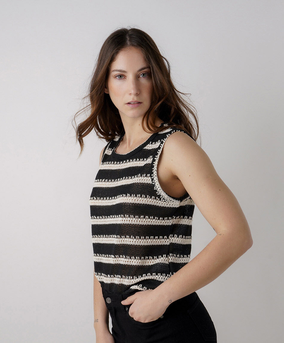Tejido mujer polera sin mangas