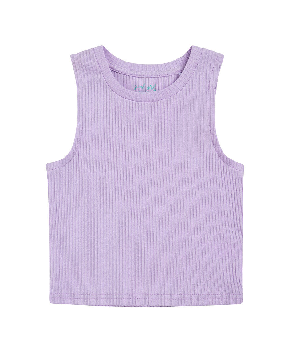 Polera ni&ntilde;a morada sin mangas