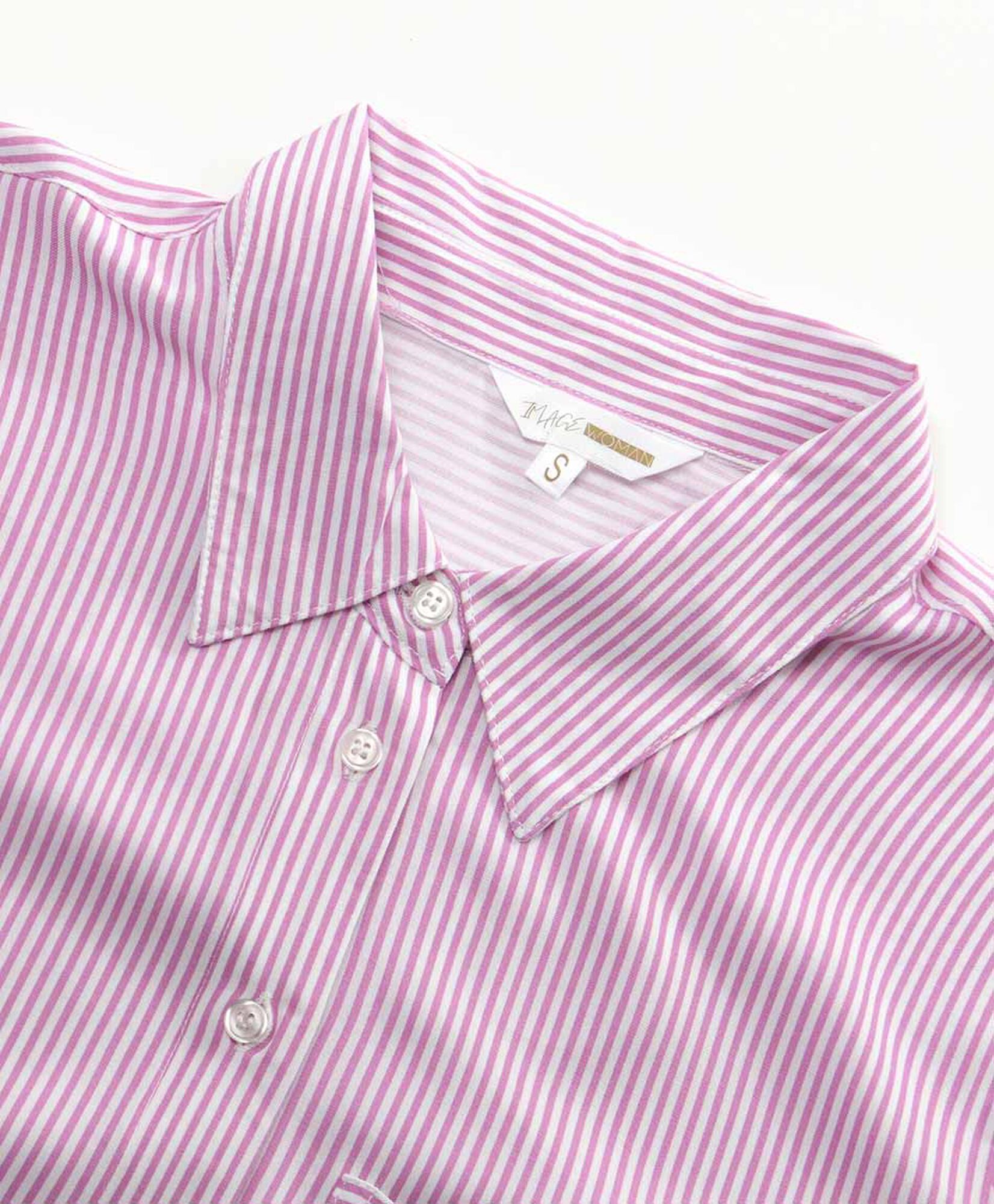 Blusa mujer rayas bolsillo rosada Blusa mujer rayas bolsillo rosada