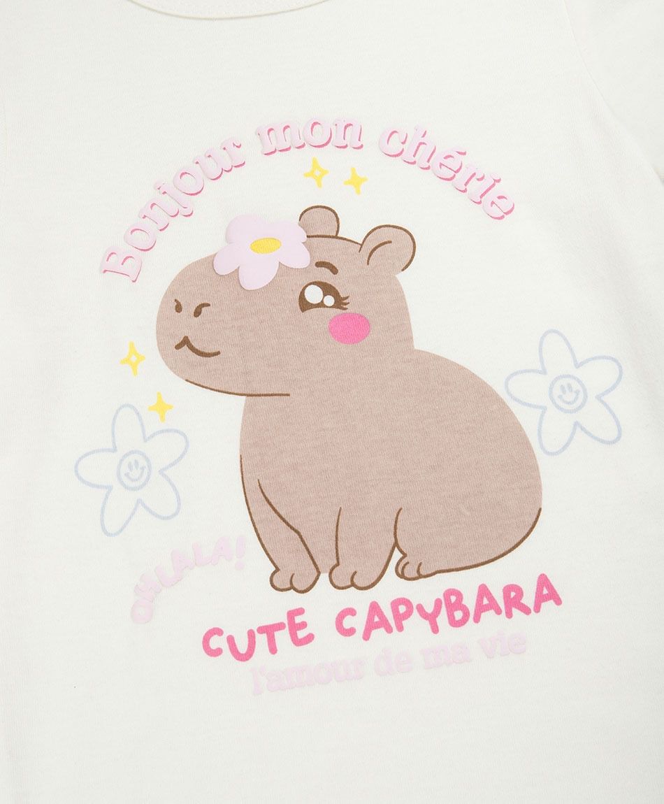 Polera beb&eacute; cute capibara