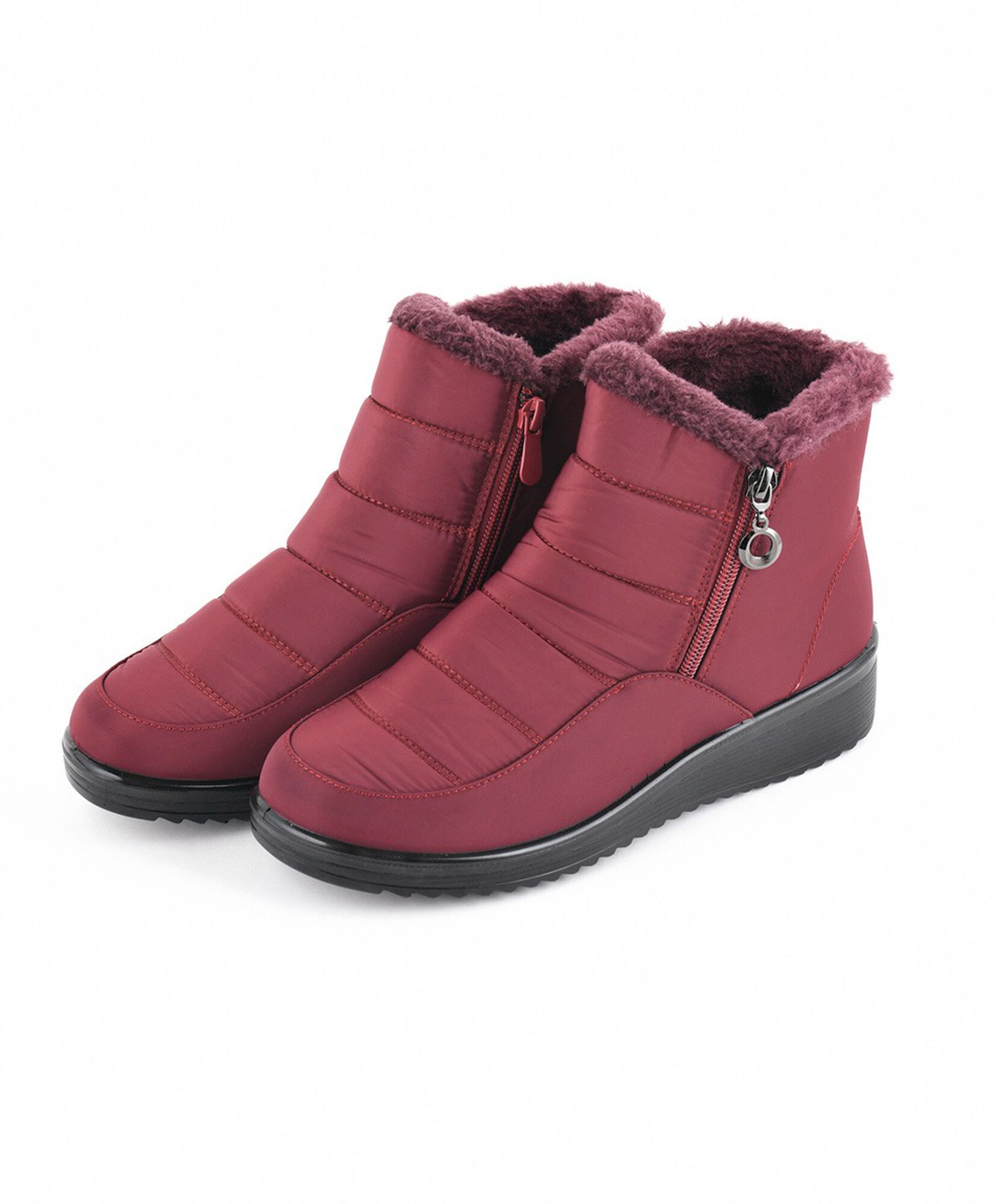 Botín mujer forrado estilo parka rojo Botín mujer forrado estilo parka rojo