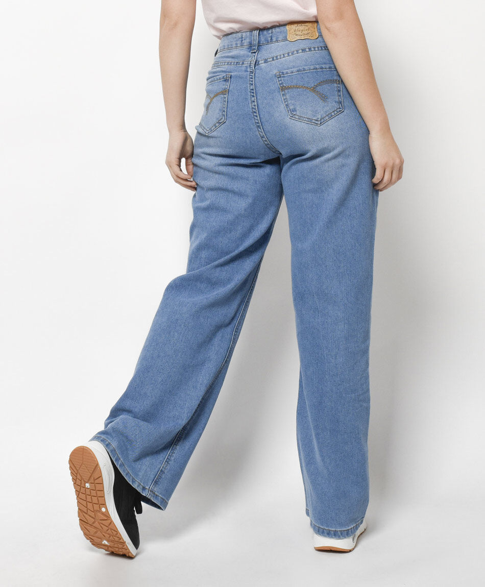Jeans mujer bordado perlas