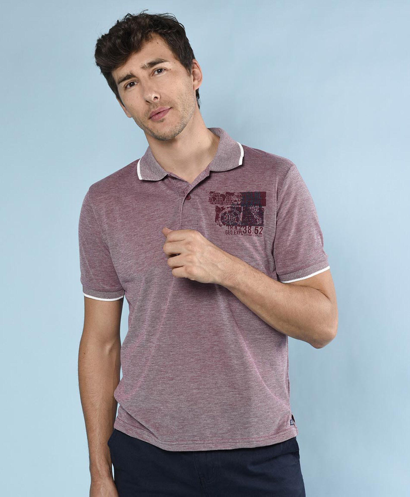 Polera manga corta cuello piqué Polera manga corta cuello piqué