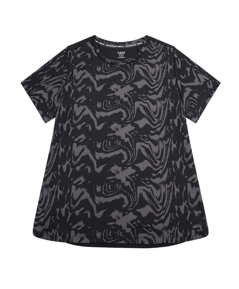Polera deportiva mujer abstracto black