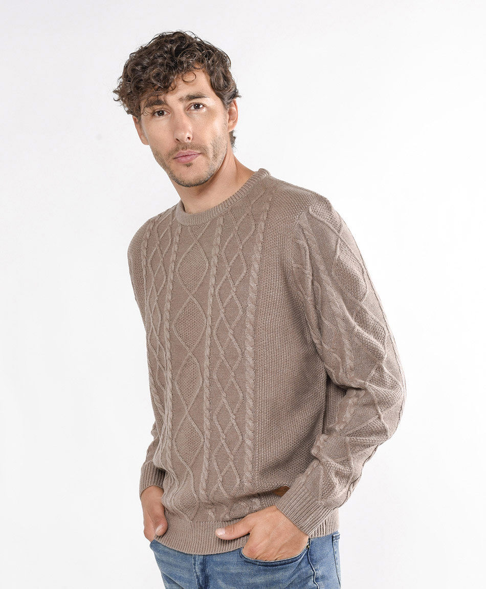 Sweater hombre trenzado frontal