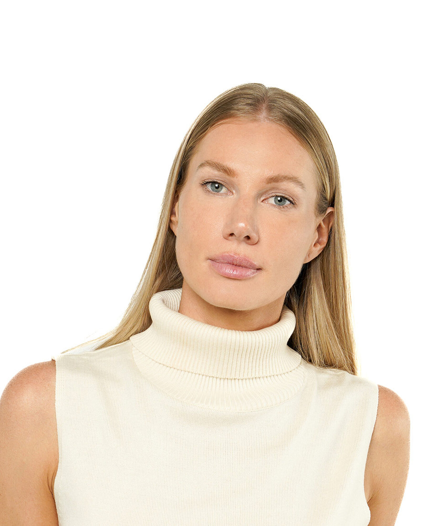 Sweater mujer sin mangas cuello alto Sweater mujer sin mangas cuello alto