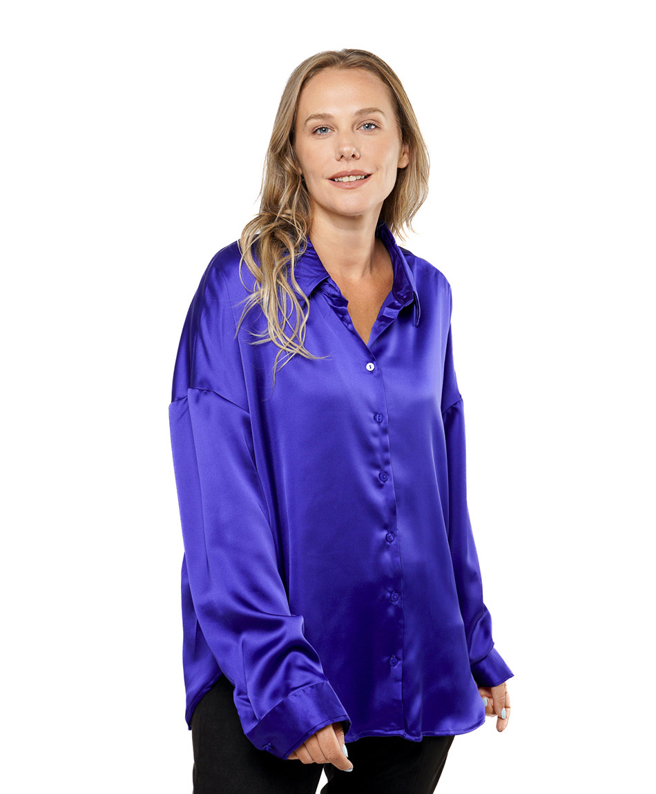 Blusa mujer satinada morada TRICOT