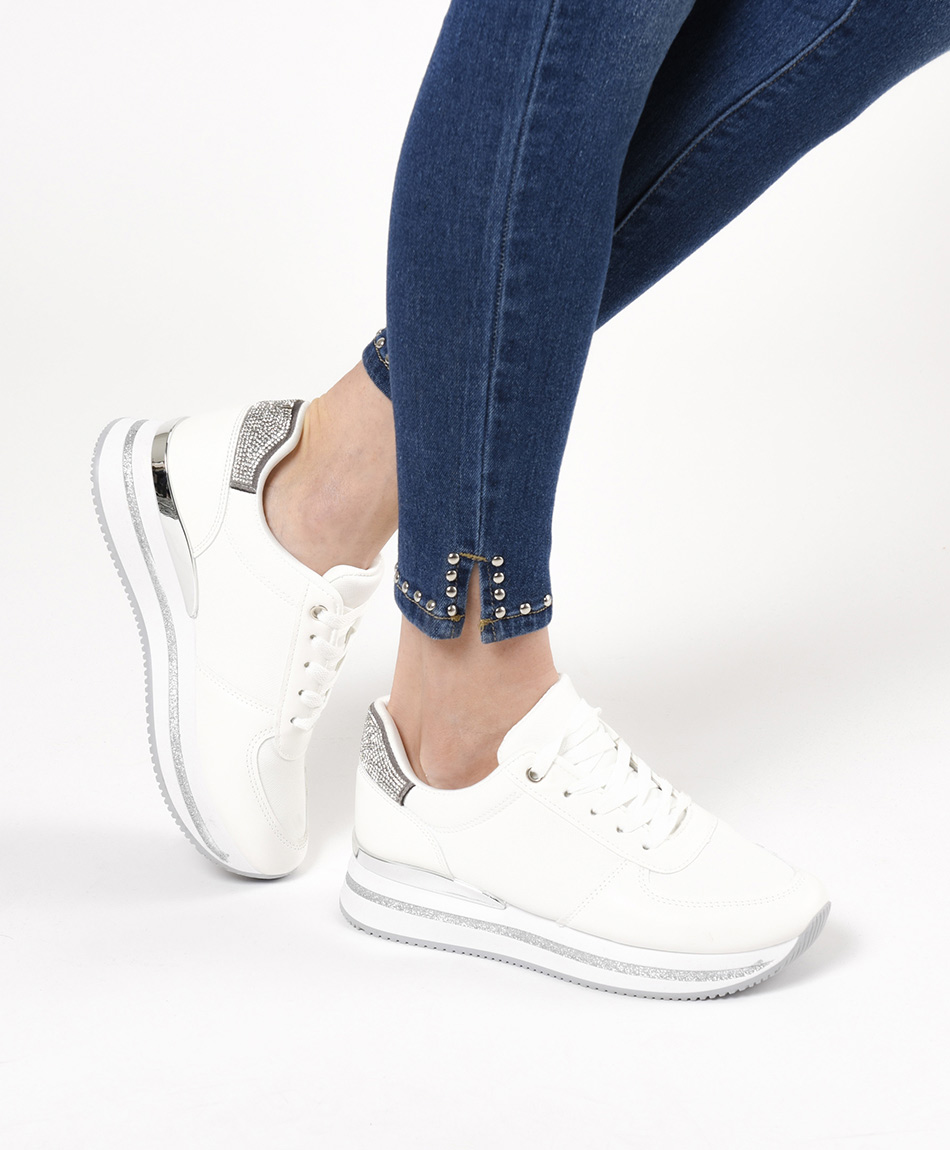 Tenis Para Zapatillas Blancas Con Brillos Diseñe Sus Propias