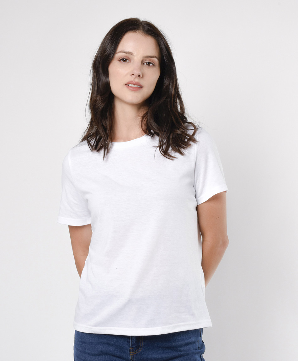 Polera blanca basica outlet