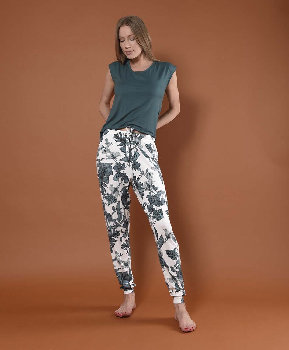 Pijama mujer estampado floral 2 piezas TRICOT