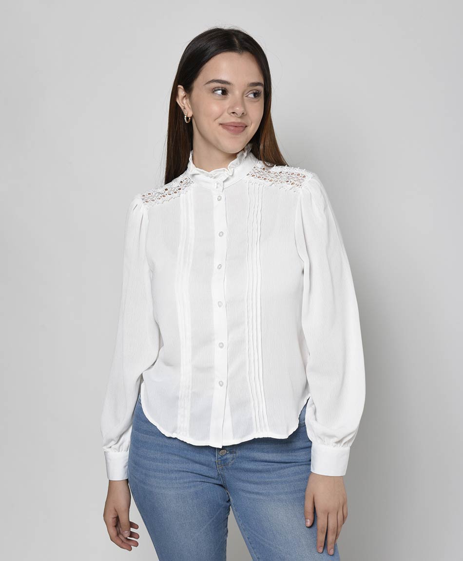 Camisa con vuelos mujer clearance