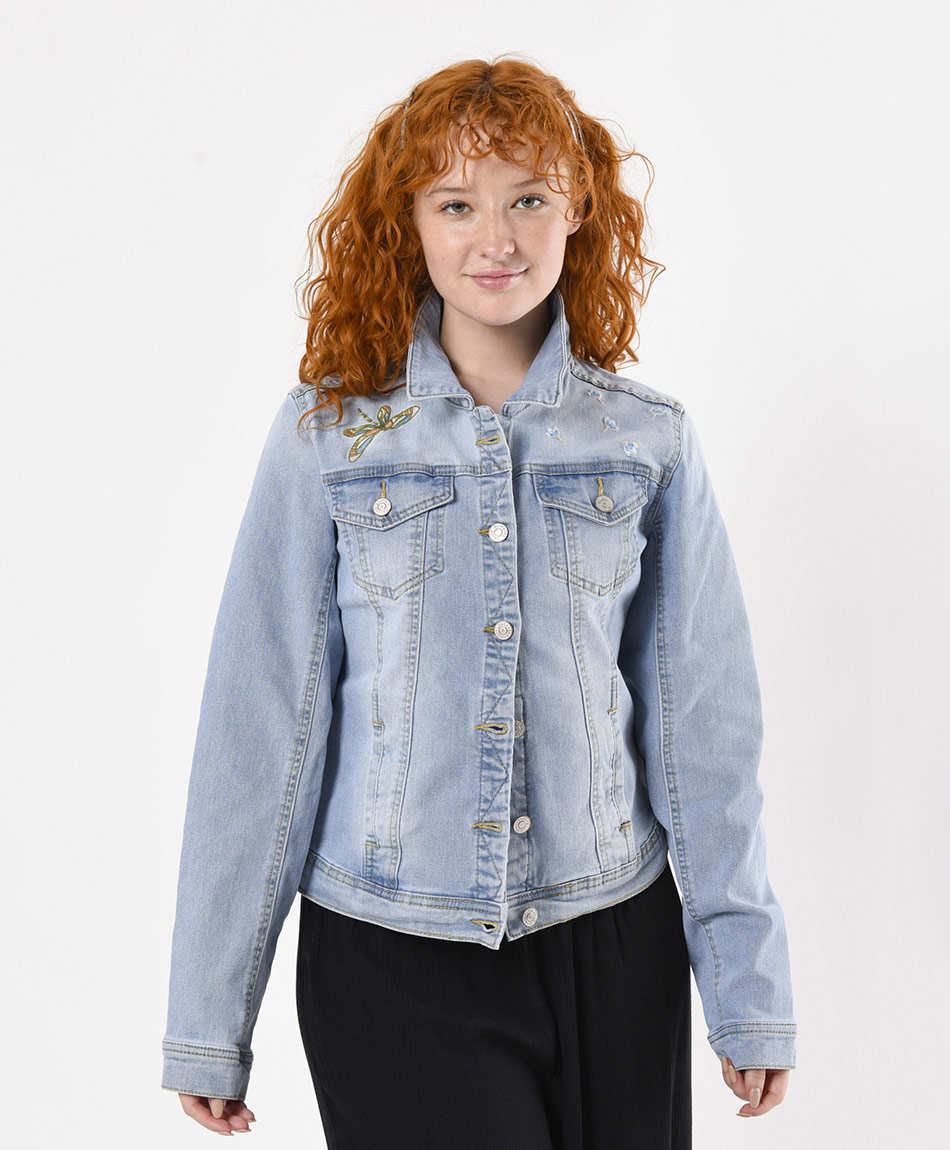 Chaquetas de sales mezclilla mujer bordadas