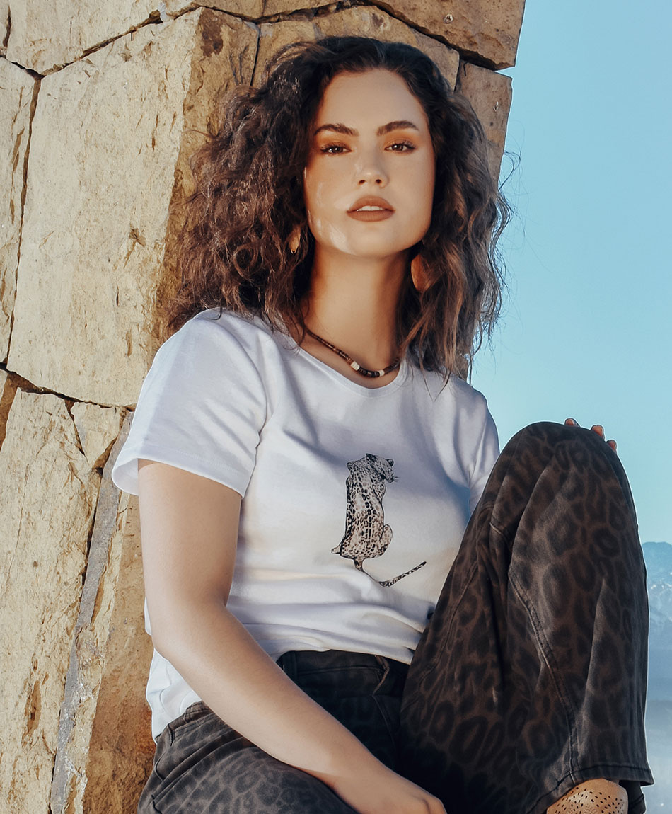 Polera mujer estampado tigre TRICOT